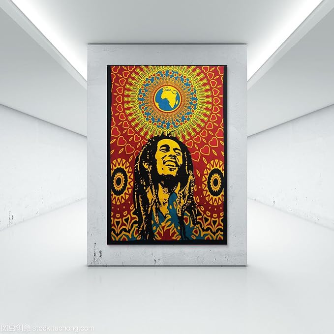 Rastogi Handicrafts Cotton Tapestry Indian Goddess Indian Deity 40" X 30" Poster Size Tapestry - color: Bobmarley-g
