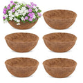 6 Pcs 8inch Coconut Fiber for Plants Round Hanging Basket Liner Wall Planter Insert Replacement Coco Coir Liner for Window Box, 100% Natural Coconut Fiber Fence Flower Baskets Pot (6, 8 inch) - size: 8 inch