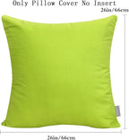 Thmyo 4-Pack 100% Cotton Comfortable Solid Decorative Throw Pillow Case Square Cushion Cover Pillowcase Sublimation Blank Pillow Covers DIY Throw Pillowcase for Sofa(26x26 inch/ 66x66cm,Light Green)