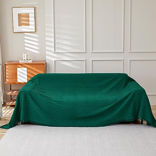 AIVIA Armless Loveseat Cover Sheet Blanket, Anti Slip Throw Cushion Covers for 2 Seater Armless Couches, Love-Seat Furniture Decor Slipcovers Protector for Dogs Cats (71” x 91” Blackish Green) - color: Blackish Green, size: 71” x 91”