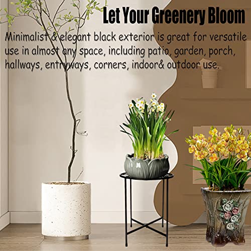 Plant Stand, Round Plant Stands Indoor Outdoor, Retro Design 15'' Tall Plant Stand, Rust-proof Coated Metal Plant Pot Stand Flower Stands for Indoor Plants Patio Garden Home Decor Set of 1 - size: 15'' 1 COUNT