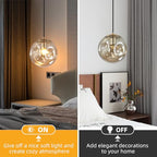 Modern Amber Concave Glass Pendant Light, Kitchen Island Lighting Single Globe Pendant Light Fixtures Century Kitchen Island Pendant Lighting for Bedroom Living Dining Room Light （Without Bulb） - color: Amber-1 Light-1PC
