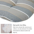 FUNHOME 15"x15"x4" Bistro Chair Cushion Set of 2, Water Repellent Round Outdoor Chair Cushions with Ties, Patio Tufted Chair Pads for Home Garden (Grey Stripe) - color: Grey Stripe