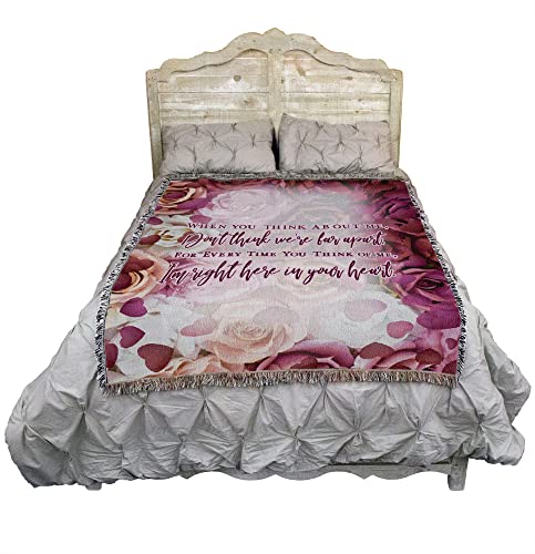 Pure Country Weavers When You Think About Me Don't Think We're Far Apart Blanket - Sympathy Bereavement Gift Tapestry Throw Woven from Cotton - Made in the USA (72x54) - color: Think About Me, size: 72" x 54"