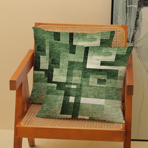 Sage Green Olive White Pillow Covers 20x20, Abstract Art Outdoor Decorative Throw Pillows for Couch, Modern Geometry Decor Cushion Cover 2 Pcs Soft Farmhouse Square Pillowcase for Bed Car Safa - color: Sage Green, size: 20" x 20" (Pack of 2)
