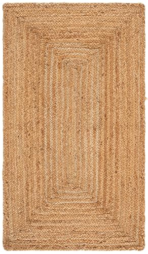 SAFAVIEH Area Rug 2x3 - Cape Cod Collection - Natural Brown, Handmade Braided Flat Weave Jute (CAP252A) - size: 2' x 3' (Rectangular)