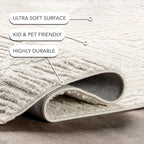 Nuloom Kerry Cream, 7'10" x 10', Geometric, Soft and Cozy, High Traffic, Stain Resistant, Easy Clean, Durable Area Rug for Bedroom, Living Room, Dining Space, Den, Foyer, Entryway - color: Kerry Cream, size: 7'10" x 10' (Rectangular)
