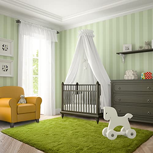 Kelarea Area Rug for Living Room, 4x6 Non-Slip Green Rug Fluffy Soft Shag Rugs, Fuzzy Shaggy Plush Carpet for Bedroom, Nursery Rooms, Home Dorm - color: Grass Green, size: 6' x 4' (Rectangular)