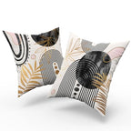Pink and Black Throw Pillows Boho Pillow Covers 18x18 Tropical Leaf Pillows Mid Century Modern Couch Pillows for Living Room Set of 4 Geometric Bohemian Couch Covers - color: Blackboho, size: 18" x 18" (Pack of 4)