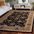 SAFAVIEH Classic Collection 6' x 9' Black / Gold CL252A Handmade Traditional Oriental Premium Wool Area Rug - size: 6' x 9' (Rectangular)