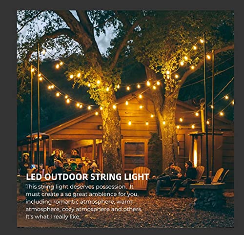 96FT(48×2) Outdoor String Lights, Commercial Grade Heavy Duty White Wire Patio Light with Dimmable S14 Shatterproof LED Bulbs, Linkable Waterproof Bistro Lights for Outside Deck Backyard Cafe Market - color: White-2700K, size: 96FT(48FT*2)