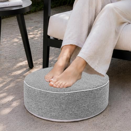 Round Floor Cushions - 20" x 6" Indoor-Outdoor Flexible Seating for Home Decor, Picnics, Yoga Studios & Meditation Spaces Modern Foam-Filled Meditation Cushion (1, Gray, 20x20x6 Inches) - color: Gray
