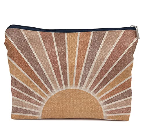 IWXYI Boho Abstract Colorful Sun Sunset Decor Cosmetic Bag For Women,Colorful Boho Sunshine Women's Makeup Bag Case Bags Zipper Pouch Travel Toiletry Gifts For Women Teenage Girls - color: boho sunshine