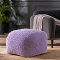 Foamma Pouf Ottoman 20" 20"x14", Lavender - Square Ottoman Foot Rest for Living Room and Bedroom, Spongy Pouf Footstool with Microfiber Chenille Cover, Foot Rest for Couch with Removable Cover - color: Lavender