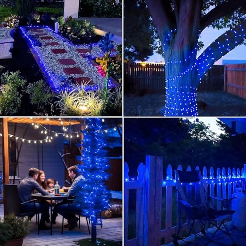 Joomer Fairy String Lights 33FT 100 LEDs Plug in Fairy Lights Indoor Copper Wire String Light DIY for Bedroom, Parties, Wedding, Christmas, Outdoor, Indoor Decoration (Blue, Non-Connectable) - color: Blue, size: 100led
