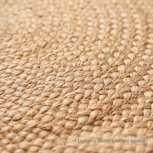 Super Area Rugs All Natural Soft Jute Braided Hand-Woven Rug Natural Beige 3' Round - color: Natural, size: 3' (Round)