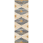 nuLOOM Hand Braided Marla Denim And Jute Diamonds Runner Rug, 2' 6" x 8', Off-white, Runner - color: Marla Off-white, size: 2'7" x 8' (Runner)