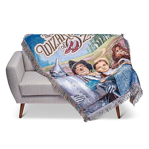 NORTHWEST Warner Brothers Wizard of Oz, 'Group' Woven Tapestry Throw Blanket, 48" x 60", Multi Color