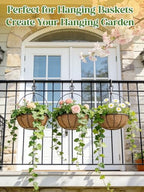 ANPHSIN 4Pcs 12inch Coconut Liners for Hanging Baskets Planters - Made of 100% Natural Coco Coir Fiber, Thick Breathable Round Liner for Outdoor Porch Garden Flower - size: 12in