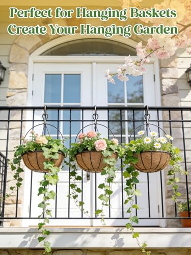 ANPHSIN 4Pcs 12inch Coconut Liners for Hanging Baskets Planters - Made of 100% Natural Coco Coir Fiber, Thick Breathable Round Liner for Outdoor Porch Garden Flower - size: 12in
