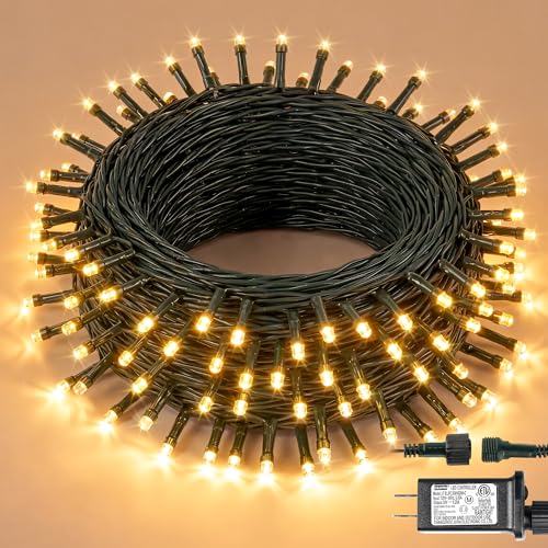 Hopolon String Lights Indoor Outdoor, 33 FT 100 LED Christmas Lights Waterproof, Connectable Green Wire Twinkle Fairy Lights Plug in for Wedding Party Patio Spring Decor (Warm White) - color: Warm White, size: 100 LED