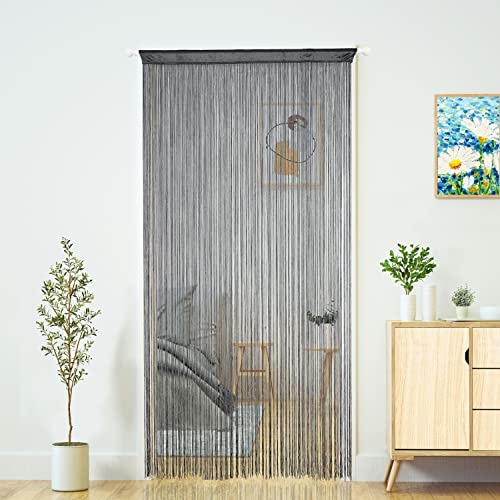 YaoYue Doorway String Curtain Door Curtains,Boho Hippie Hanging Fringe Room Divider for Patio Bedroom Closet Kitchen Laundry,Room Window Wall Door Decor(39×79in/100×200cm,Grey) - color: Grey, size: 39"W x 79"L (Pack of 1)