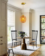 Boho Rattan Pendant Light, Hand-Woven Rattan Pendant Lighting, 4.7″ Small Wicker Chandelier, Woven Hanging Light Fixture for Kitchen Island Dining Room Bedroom Hallway - color: 4.72″-Drum-shape