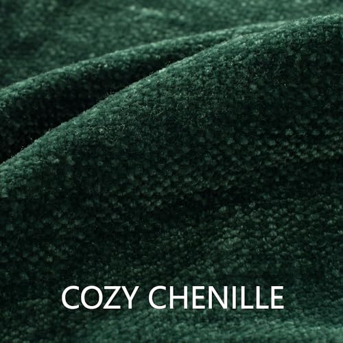 Chenille Throw Blanket for Couch 60"X 80" Twin, Soft Cozy Throws with Fringe Tassel for Bed Sofa Chair Cover, Lightweight Knitted Decorative Boho Blankets for Living Room, Dark Green - color: Dark Green, size: 60x80 inch