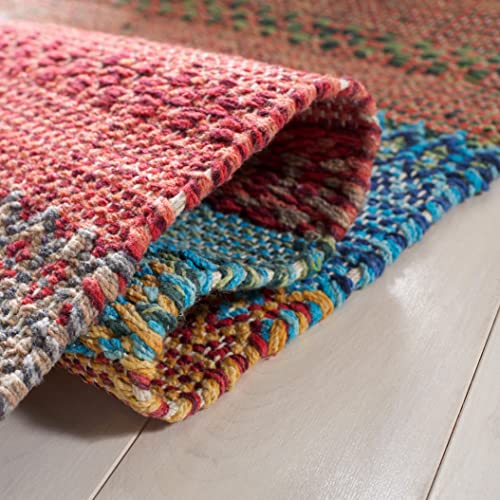 SAFAVIEH Montauk Collection Runner Rug - 2'3" x 9', Blue & Grey, Handmade Flat Weave Boho Stripe Cotton, Ideal for High Traffic Areas in Living Room, Bedroom (MTK851F) - color: Blue/Grey, size: 2'3" x 9' (Runner)