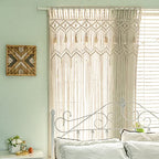 Mkono Macrame Curtain Large Boho Woven Wall Hanging Window Curtains Handmade Bohemian Decor for Window Doorway Closet Wedding Backdrop Arch Bedroom Living Room Apartment, 42''Wide x 62.9''Long - size: 42"W x 62.9"L