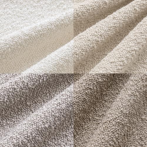 MIULEE Pack of 4 Decorative Textured Boucle Throw Pillow Covers 18x18 Inch Neutral Accent Solid Pillow Cases Soft Couch Cushion Covers for Modern Farmhouse Boho Chair Sofa Bed Livingroom Home Decor - color: Neutral, size: 18" x 18" (Pack of 4)