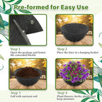 Riare 4 Pack 12 Inch Round Fabric Planter Basket Liner- Hanging Basket Liners Replacement Coco Fiber Liner Alternative for Hanging Basket Flowers (Prevent Birds from Nesting) - size: 12inch