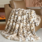 Luxury Fluffy Faux Fur Throw Blanket,Thick Fluffy Silky Fuzzy Cozy Blanket,Plush Blankets for Couch, Sofa, Chair, Bed-Leopard Print,50x60 Inches - color: Leopard Print, size: Throw (50" x 60")