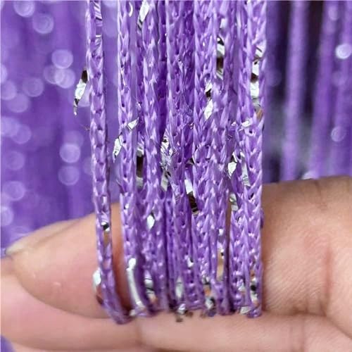 ave split Decorative Door String Curtain Wall Panel Fringe Window Room Divider Blind Divider Tassel Screen Home 100x200centimete (Light Purple18) - color: Light Purple