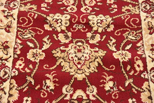 Unique Loom Sialk Hill Collection Area Rug - Washington (2' 2" x 8' 2" Runner, Burgundy/ Cream) - color: Burgundy/Cream, size: 2'2" x 8'2" (Runner)
