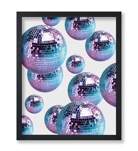 Poster Master Disco Ball Print - Retro Vivid Disco Balls Poster - Modern & Preppy Art - Trendy Wall Design - Chic Boho Disco Art - Aesthetic Dorm or Nightclub Wall Decor - 8x10 UNFRAMED Wall Art - color: Style-02, size: 8"L x 10"W
