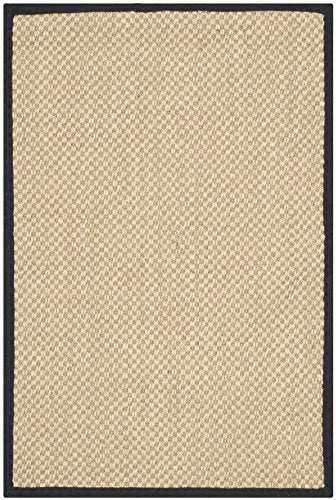 SAFAVIEH Area Rug 2x3 - Natural Fiber Collection - Maize & Black, Sisal, Woven Design with Border (NF141A) - color: Maize/Black, size: 2' x 3' (Rectangular)