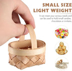 Gadpiparty 36pcs Mini Baskets Party Favor, Mini Woven Baskets With Handles, 4.72 Inch Small Tiny Wooden Candy for Weddings Holidays Easter Party Decor and Kids Crafts