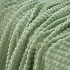 Puncuntex Flannel Fleece Throw Blanket Sage Green 50"×60",Super Soft Plush Cozy Blanket with Square Grid Design Luxury for Couch Sofa Chair - color: Sage Green, size: 50"×60"