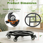 12 Inch Plant Caddy with Wheels, 2Pack Heavy Duty Plant Stand with Wheels, Metal Rolling Plant Stands for Pots Planter Holds Up to 400Lbs