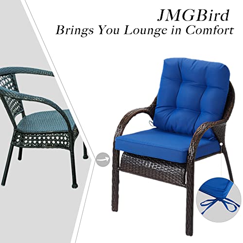 JMGBird Seat/Back Outdoor Chair Cushion Tufted Pillow, Deep Seat Cushion Set 22"x22", Outdoor Cushion for Patio Furniture - color: Sapphire Blue, size: 22"×22"