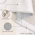 MUJOO Washable 2x6 Runner Rugs for Kitchen Hallway Bedside Bathroom Laundry Room Bedroom,Boho Long Area Rug Non Slip Carpet Throw Rug Mid Century Modern Abstract Botanical Geometric Neutral Beige - color: Beige（modern）, size: 2' x 6' (Rectangular)
