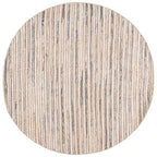SAFAVIEH Cape Cod Collection Area Rug - 6' Round, Natural/Light Blue, Geometric Design, Ideal for High Traffic Areas in Living Room, Bedroom, Dining (CAP151L) - color: Natural/Light Blue, size: 6' (Round)
