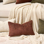 Yangest Chenille Pillow Cover 12 x 20 Inches, Thick Textured Rectangle Throw Pillow Cover Farmhouse Modern Soft Accent Couch Neutral Pillow Cover for Living Room Bedroom, Red - color: Red, size: 20" x 12" (Pack of 1)