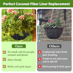 Riare 4 Pack 12 Inch Round Fabric Planter Basket Liner- Hanging Basket Liners Replacement Coco Fiber Liner Alternative for Hanging Basket Flowers (Prevent Birds from Nesting) - size: 12inch