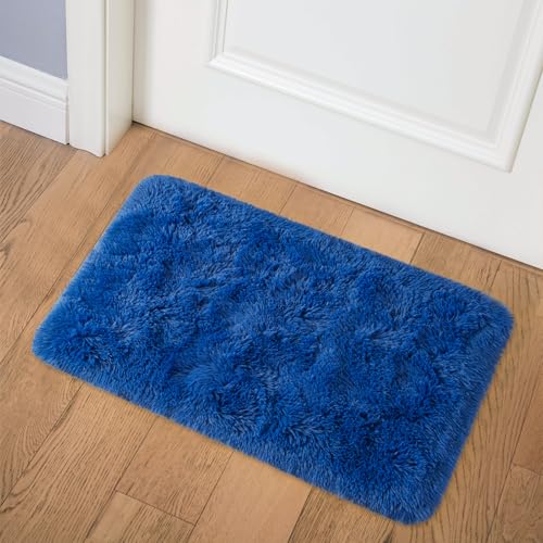 Kelarea Navy Blue Rug for Bedroom, 2x3 Fluffy Throw Rugs for Living Room, Small Soft Shag Fuzzy Carpet for Kids Boys and Girls Bedroom, Dorm, Nursery Rooms, Home Decor - color: Navy Blue, size: 2' x 2'11" (Rectangular)