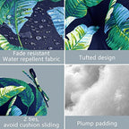 LVTXIII Outdoor Bistro Chair Cushions, 15"x15"x4" Round Patio Chair Cushions, All Weather Tufted Seat Cushions for Patio Furniture Use, Set of 2, Hanalei Lagoon - color: Hanalei Lagoon