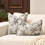 Yangest Flower Pillow Cover 20 x 20 Inches, Nature Chenille Square Throw Pillow Cover Soft Luxury Neutral Accent Couch Pillow Cover for Living Room Bedroom, Off White - color: Off White, size: 20" x 20" (Pack of 1)