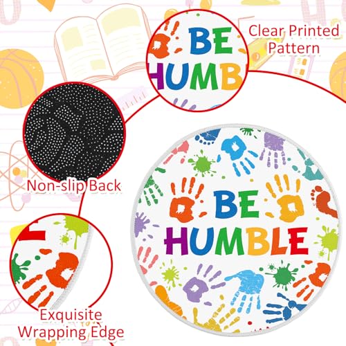 Tinideya 12 Pcs Kids Carpet Circle Seats for Class 16 Inch Round Classroom Rug Back to School Floor Cushions Soft Educational Mat Non Slip First Day of School Learning Playing Areas(Handprint) - style: Handprint