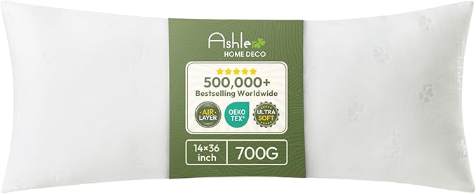 Ashler Throw Pillow Inserts 14 x 36, Lumbar Pillow with Air Layer, Indoor Decorative Premium Pillow Sham Stuffer, Rectangle Bed and Couch Pillows,Firm and Breathable, White